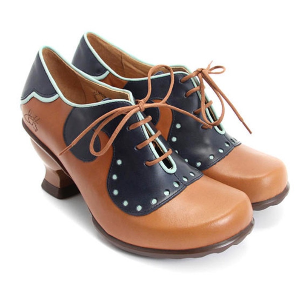 RARE John Fluevog Kitschy Kitschy Boom Boom Low Heel Lace Up Shoes Sz 7